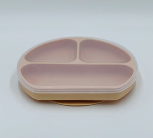 Baby Suction Divided Plate with Lid
