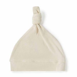 Halo Ribbed Organic Knotted Beanie
