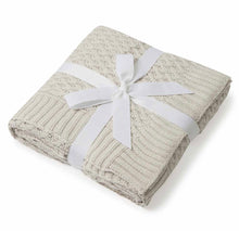 Load image into Gallery viewer, Warm Grey Diamond Knit Baby Blanket
