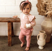 Load image into Gallery viewer, Rose Stripe Long Sleeve Organic Bodysuit
