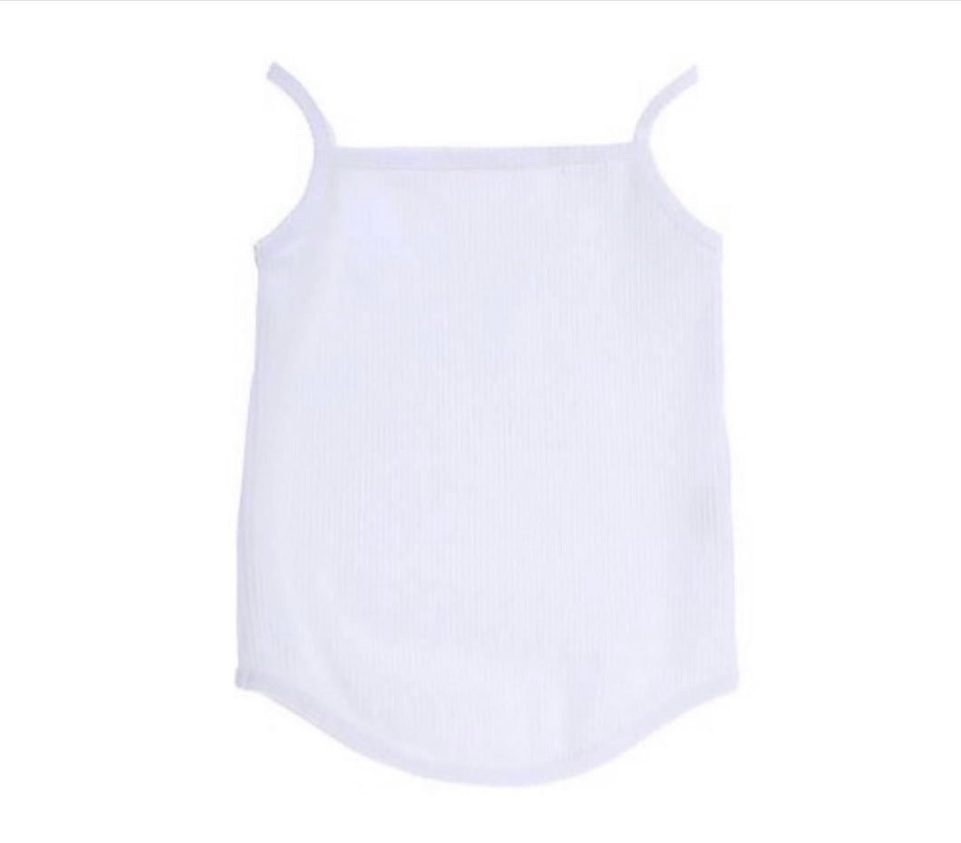 Curve Hem Singlet - White. SIZE 4