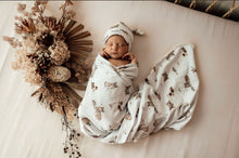 Load image into Gallery viewer, Fox | Baby Jersey Wrap &amp; Beanie Set
