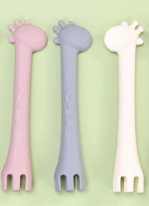 Giraffe Baby Training Spoon & Fork - Baby Spoon