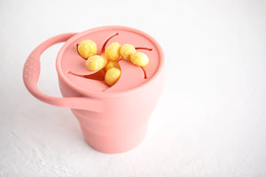 Collapsible Silicone Snack cup with lid