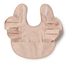 Load image into Gallery viewer, Dusty Rose Flower Frill Snuggle Bib
